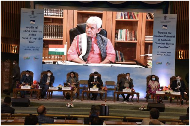 Shri Manoj Sinha and Shri Prahlad Singh Patel inaugurate the mega tourism advertising occasion “Tapping the Potential of Kashmir: Another Day in Paradise” being hauled in Srinagar
